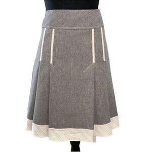 Phoebe Couture Pleated Gray Mini Skirt(Size 12)